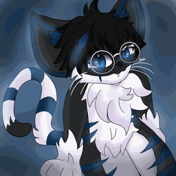 Artwork of Darky with a striped tail